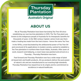 Thursday Plantation Tea Tree Face Wash Foam rinse in use demonstrates easy cleansing routine
