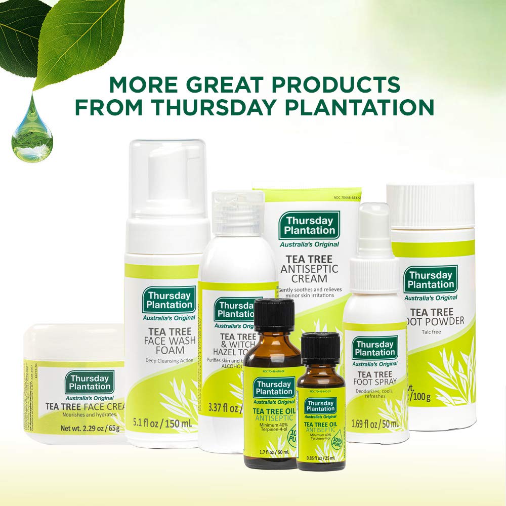 Travel-friendly 50ml Thursday Plantation Tea Tree Oil for on-the-go care.