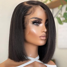 Thusiae Bob Wig lace frontal close-up with seamless skin-tone blend