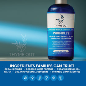 Thyme Out daily-use routine image promotes consistent skincare benefits.