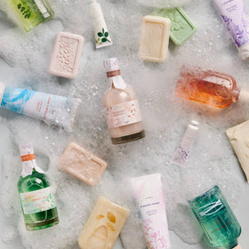 Thymes Bubble Bath packaging art and botanical design adds elegance