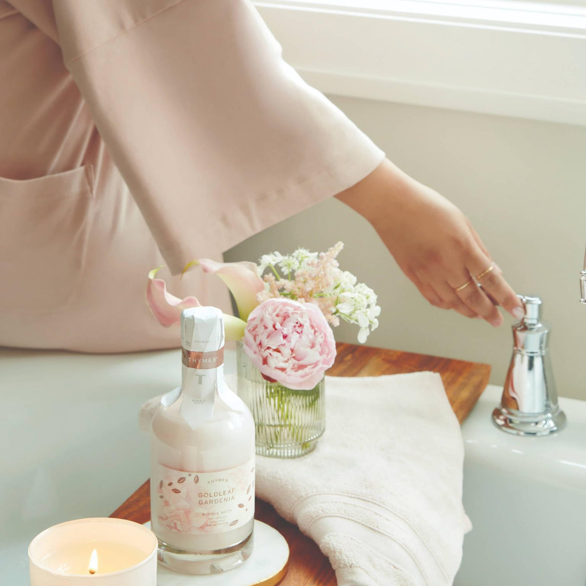 Thymes Bubble Bath pearlescent bubbles create a luxurious bath experience