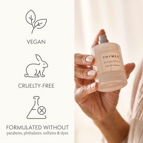 Thymes Eau De Parfum application spray, convenient for on-the-go use.