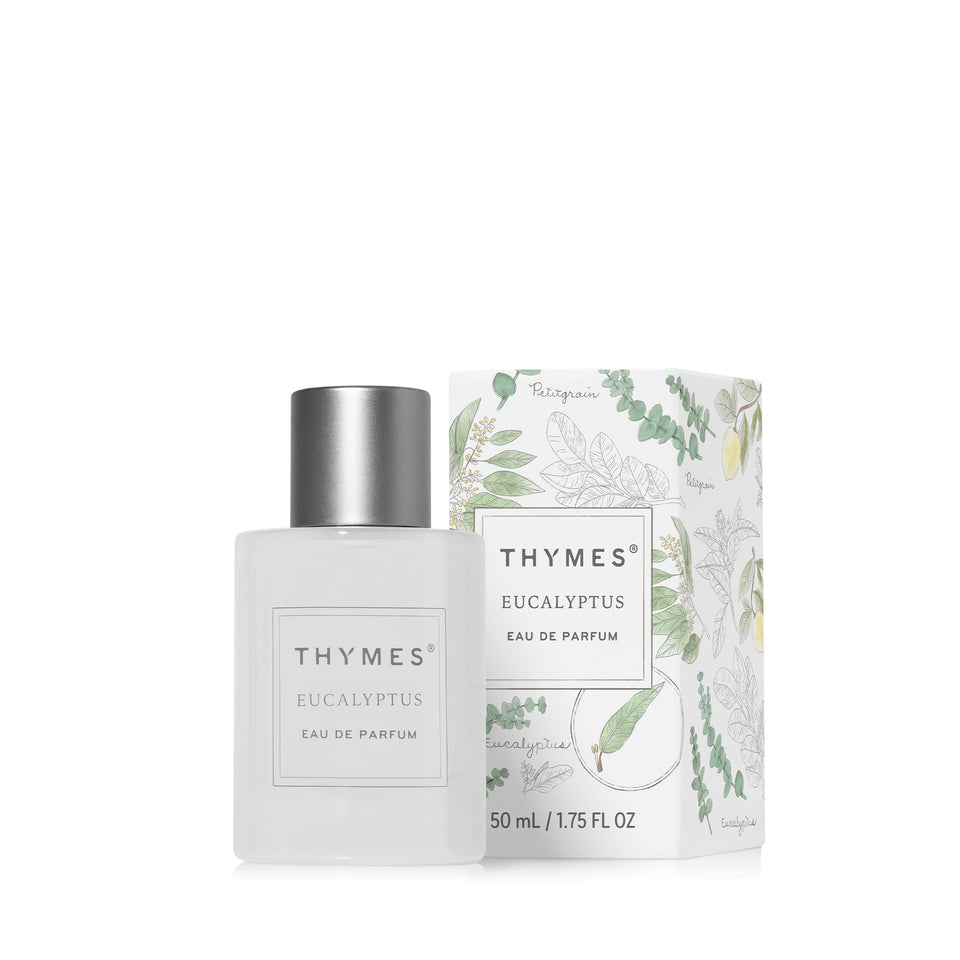 Thymes Eau De Parfum bottle front view, ideal for everyday wear.