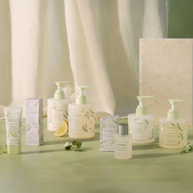 Thymes Eau De Parfum note card, highlights scent notes and feel.