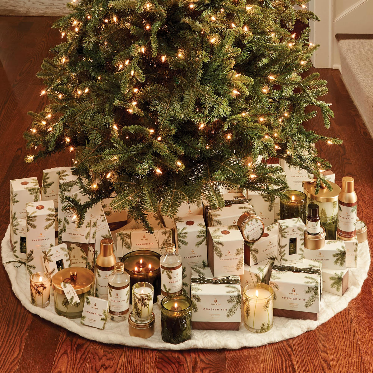 Thymes Frasier Fir hand wash features hydrating emollients for soft skin