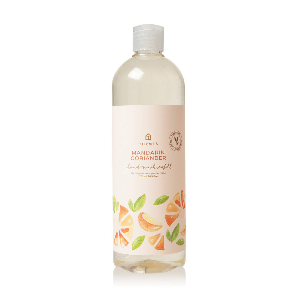 Thymes hand wash refill bottle with pump for easy refills.