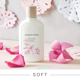 Artisan packaging of Thymes Kimono Rose with elegant branding