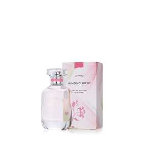 Thymes Kimono Rose perfume bottle close-up for everyday floral wear.