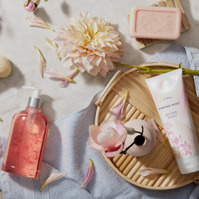 Gift-ready packaging with botanically inspired Thymes care.
