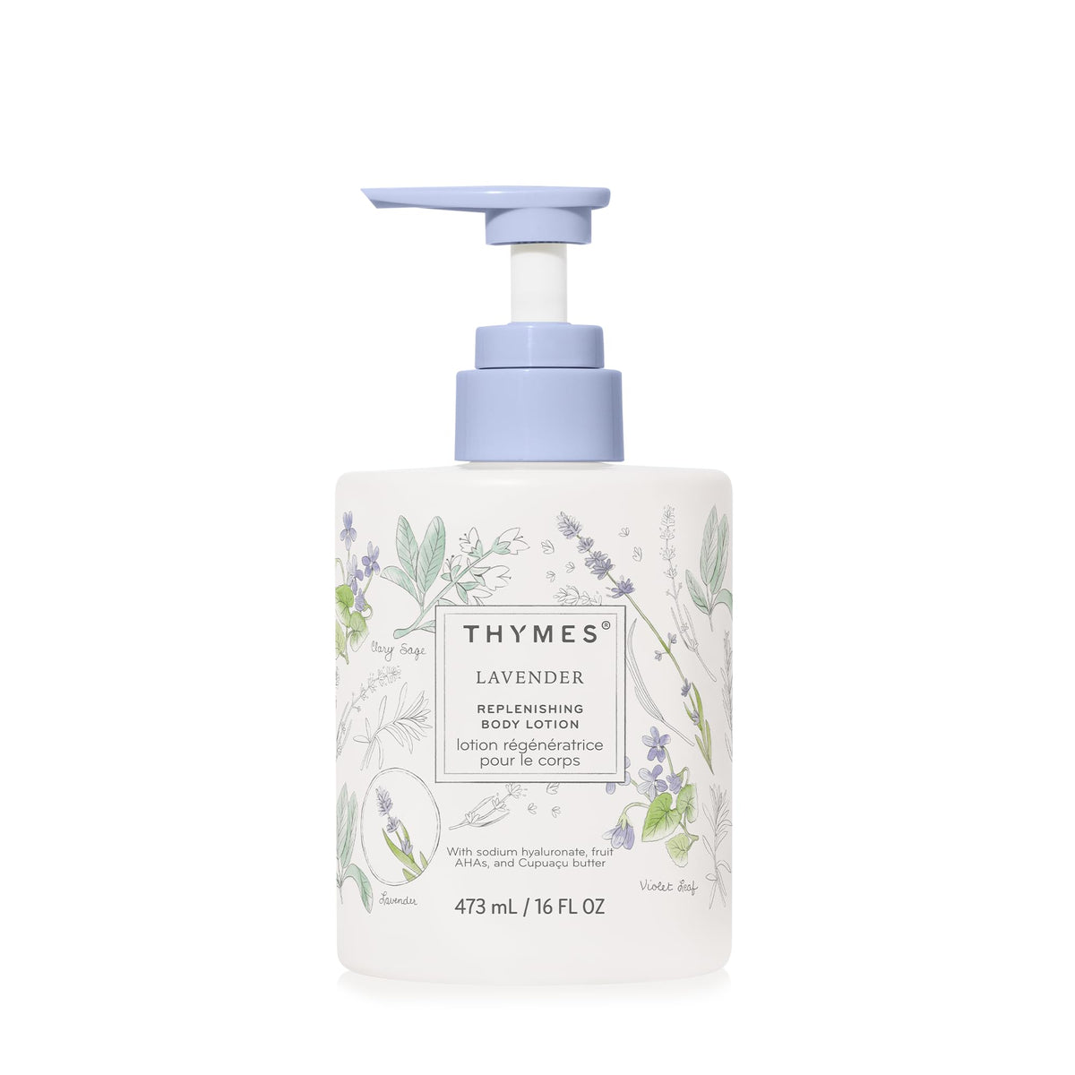 Thymes Large Replenishing Lotion bottle with pump for daily hydration