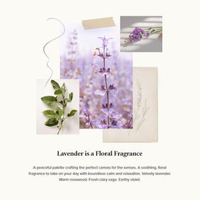 Thymes Lavender spray application for quick, on-the-go calm.