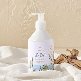 Thymes Mandarin Coriander bottle back with ingredients and usage notes