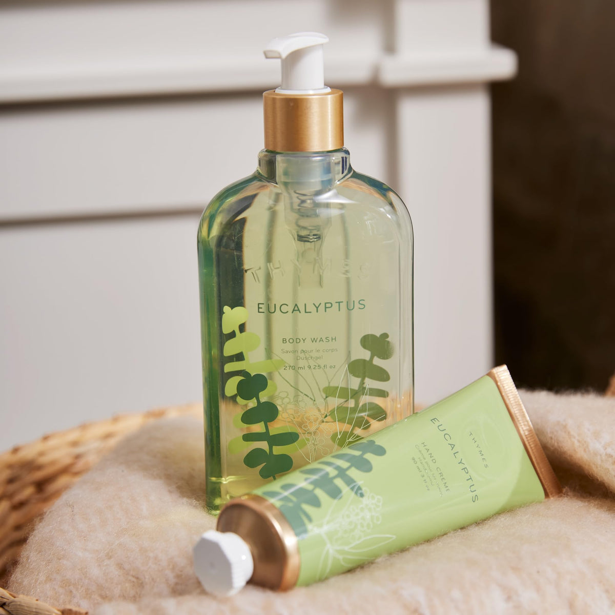 Thymes Moisturizing Body Wash lather shows rich foam for a silky wash.