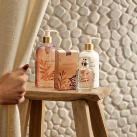 Smooth foam texture of Thymes hand wash ready for cleansing and hydration.