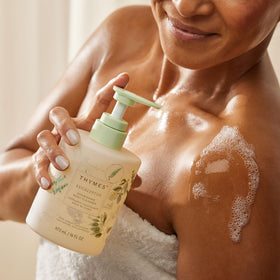 Thymes Nourishing Body Cleanser ingredients niacinamide support skin refresh.