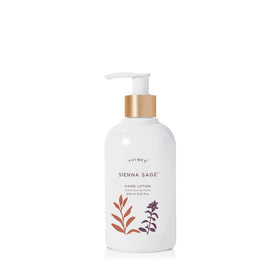 Thymes Sienna Sage Hand Lotion bottle provides daily hydration.