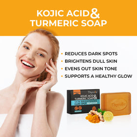 Thyrelle Kojic Turmeric Soap foamy lather cleanses while brightening