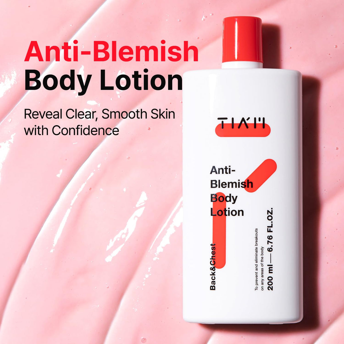 TIAM Anti-Blemish Body Lotion refines buttocks skin and smooths texture.