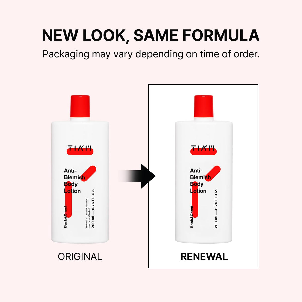 TIAM Anti-Blemish Body Lotion on chest skin improves tone with AHA/BHA and Niacinamide.
