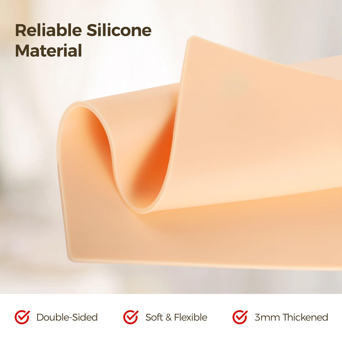 Tideme 3mm thick silicone practice skin durable surface for repeated sessions.