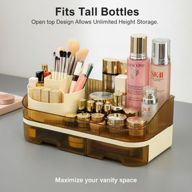 Tidyladyo clear acrylic cosmetic organizer with wipe-clean surface