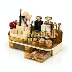 Tidyladyo makeup organizer with rotating top for easy brush access