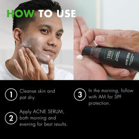 Tiege Hanley Acne Serum ingredients closeup with salicylic acid for smoother skin
