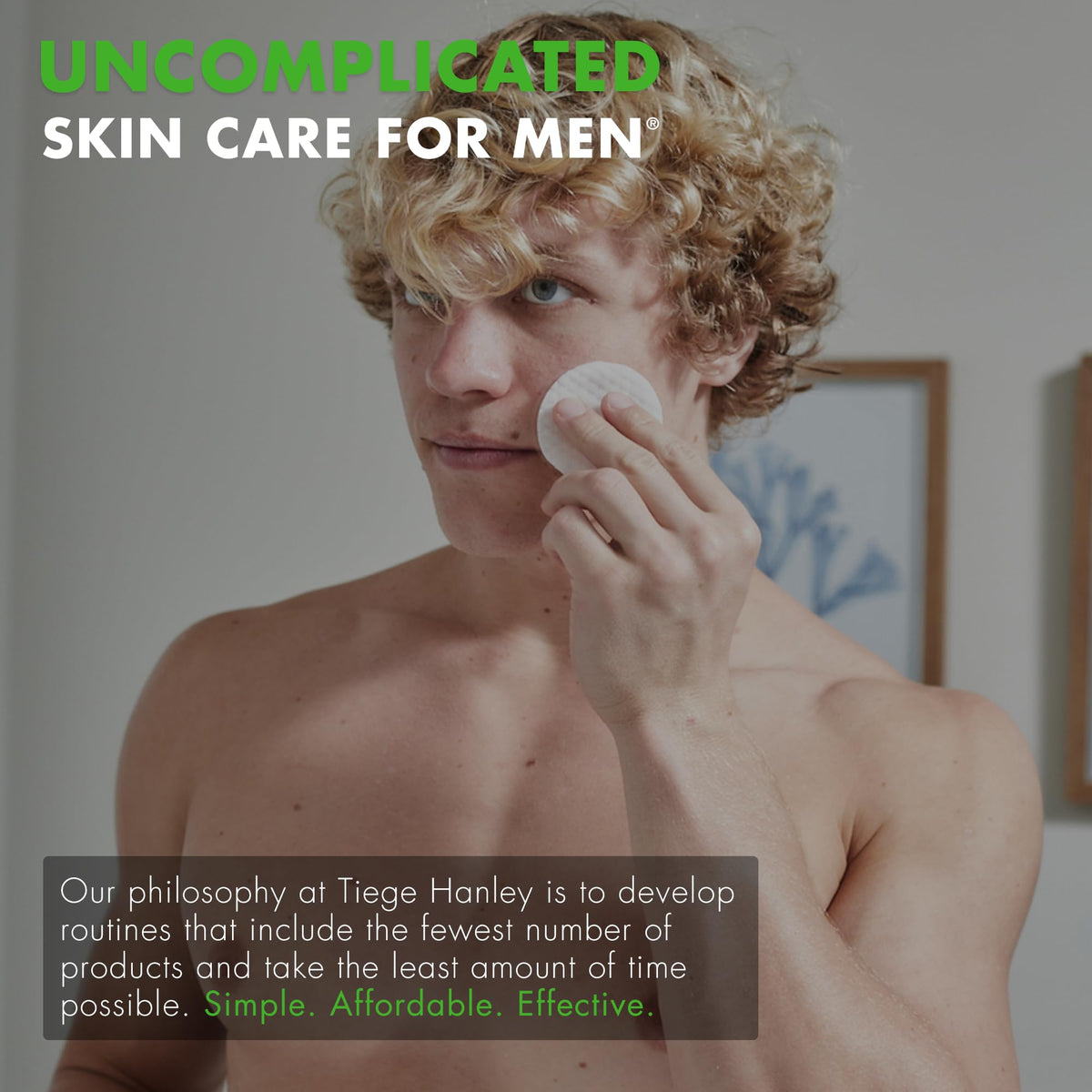 Tiege Hanley Acne Serum packaging closeup emphasizes simple routine