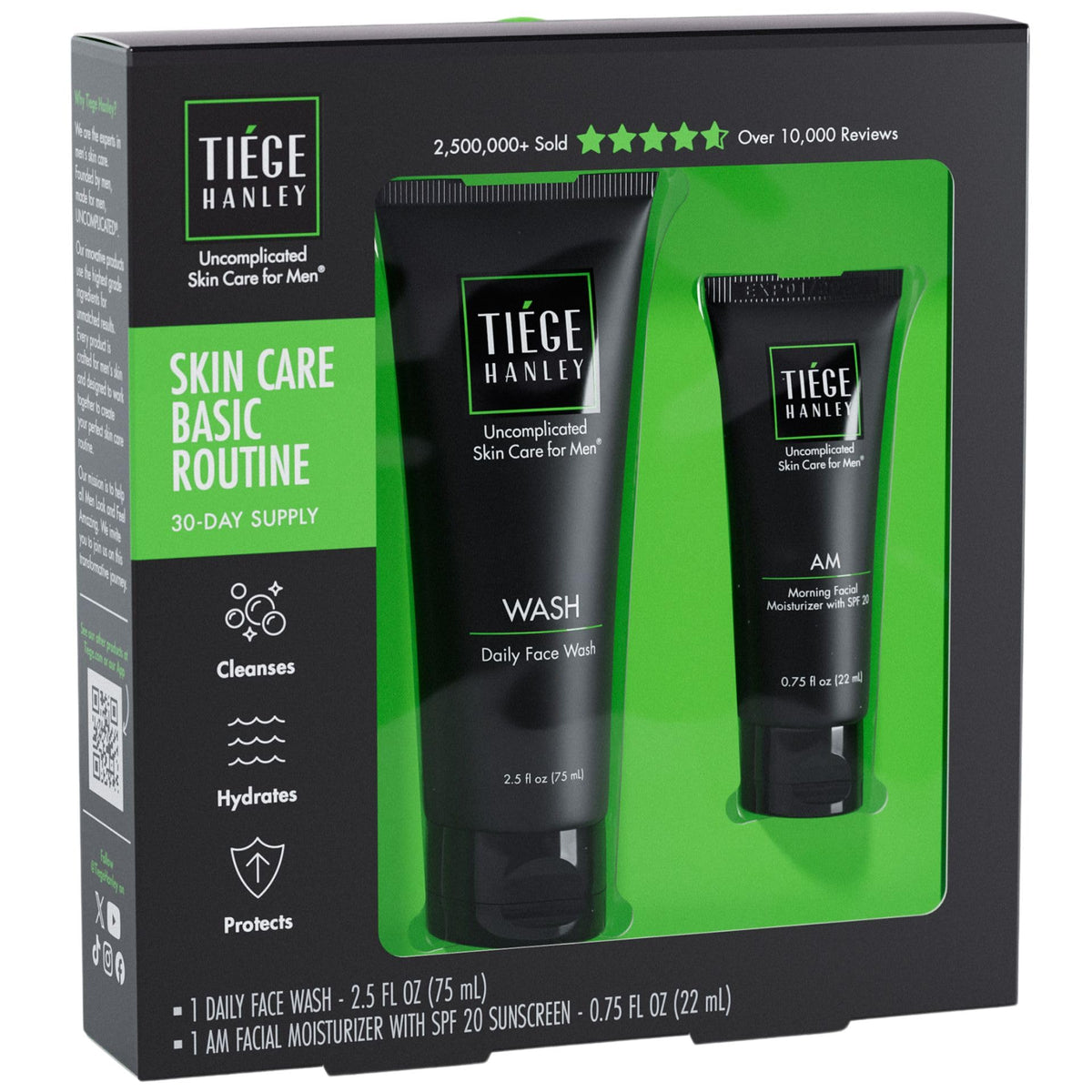 Tiege Hanley Basic Skin Care Set face wash bottle for daily cleansing.