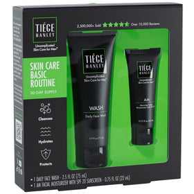 Tiege Hanley Basic Skin Care Set face wash bottle for daily cleansing.