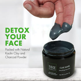 Tiege Hanley mask with charcoal and kaolin draws out impurities for clearer pores.