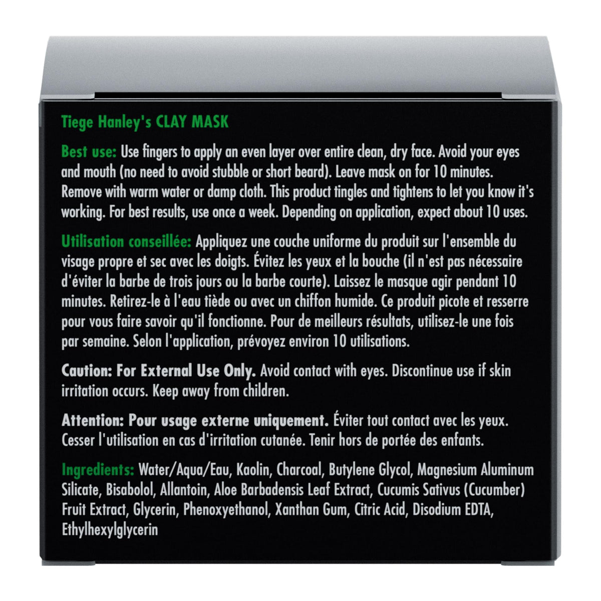 Tiege Hanley clay mask being spread on clean skin for thorough purification.