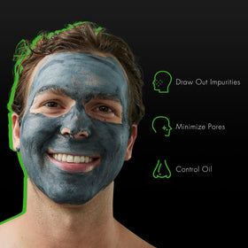 Tiege Hanley clay mask removal with warm water reveals refreshed skin.