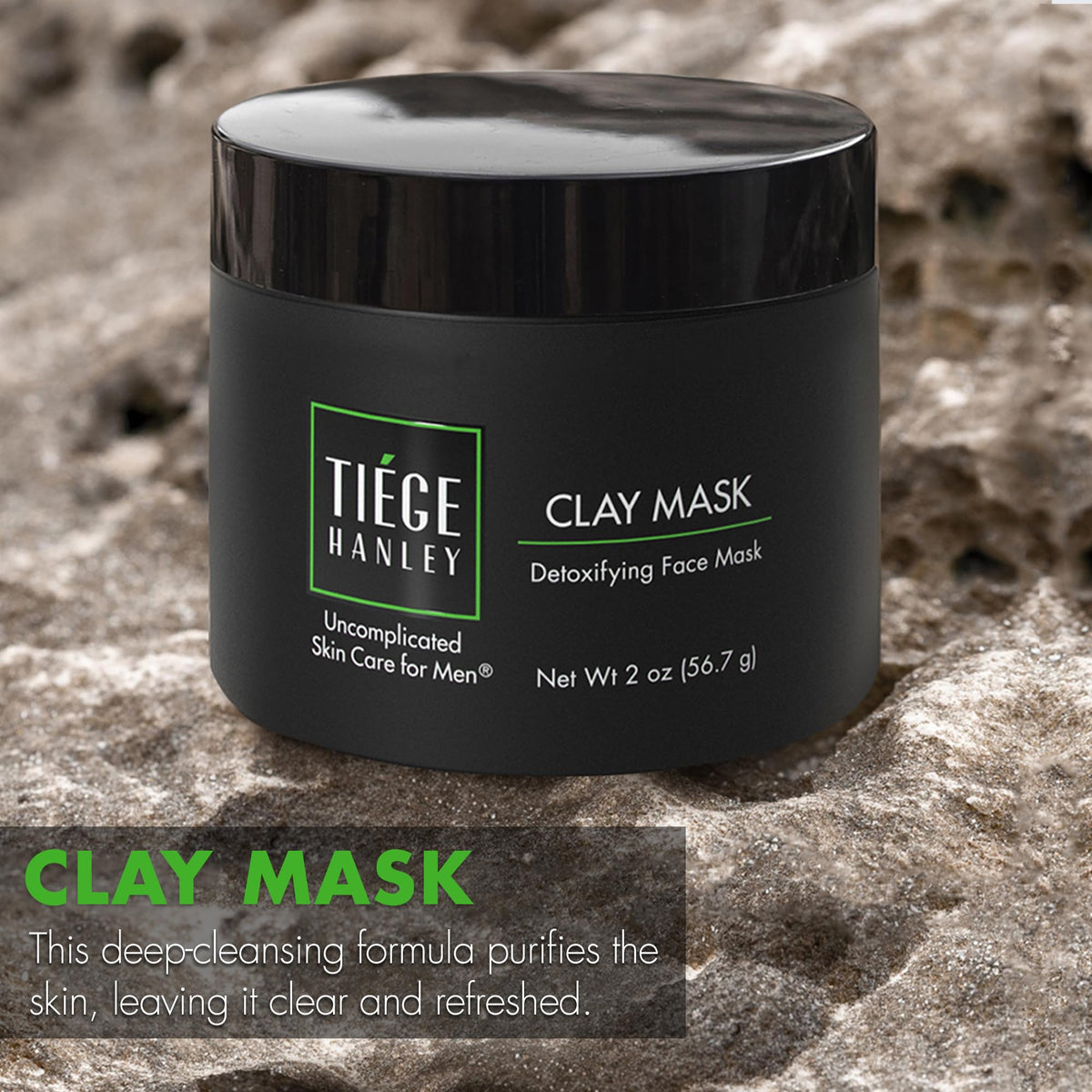 Tiege Hanley clay mask tingling during use signals cleansing action.