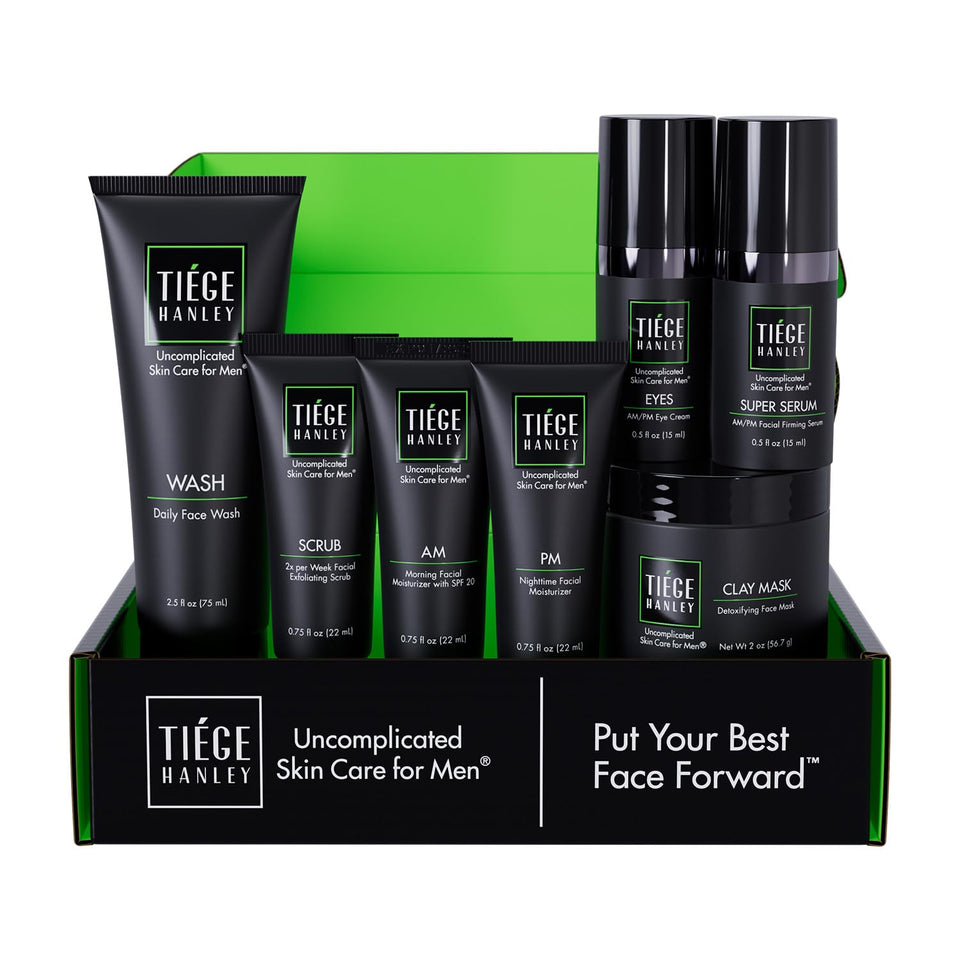 Tiege Hanley Level 4 Face Wash purifies skin daily.