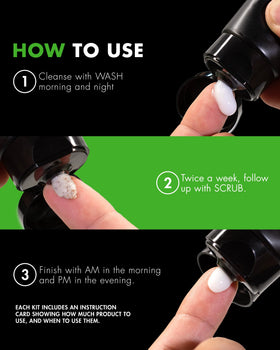Tiege Hanley Quick Routine guide image illustrating simple steps for daily care.