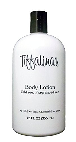 Tiffalina's Oil Free Body Lotion bottle shown for oil-free hydration during dieting