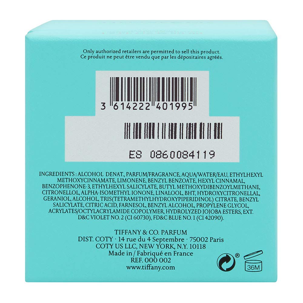 Tiffany & Co. EDP packaging box, premium gift-ready presentation.