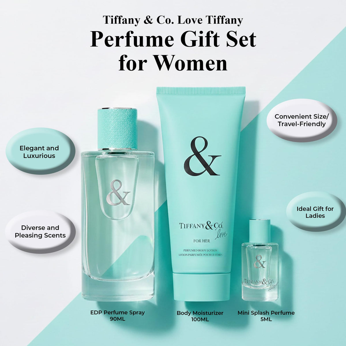 Tiffany & Co. Love mini EDP splash, 0.17oz, for on-the-go touch-ups.