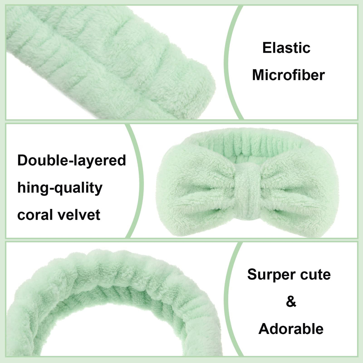 Tigeen bow-design headband keeps hair back during washing
