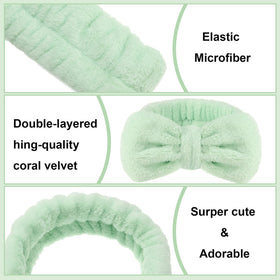 Tigeen bow-design headband keeps hair back during washing