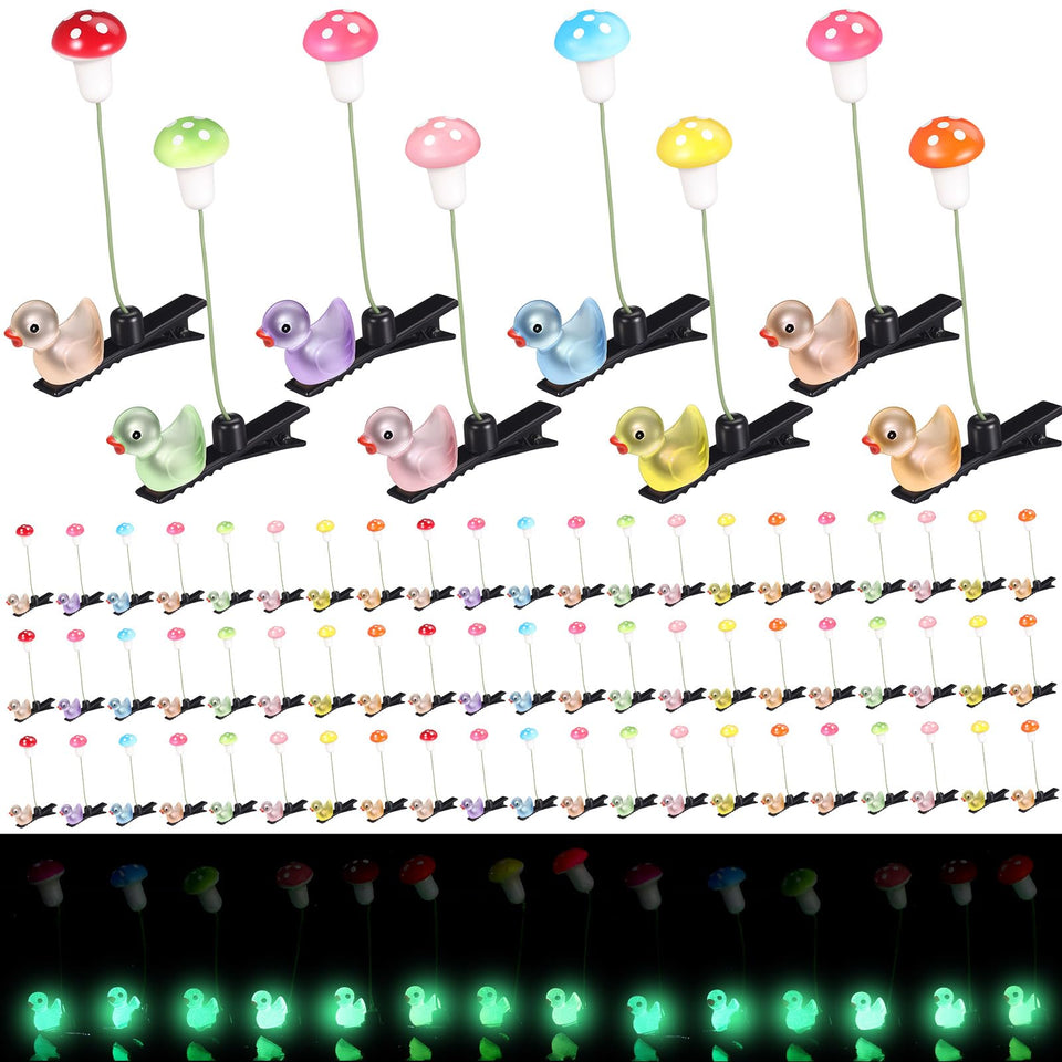 Tigeen duck mushroom glow hair clip for festival-ready style