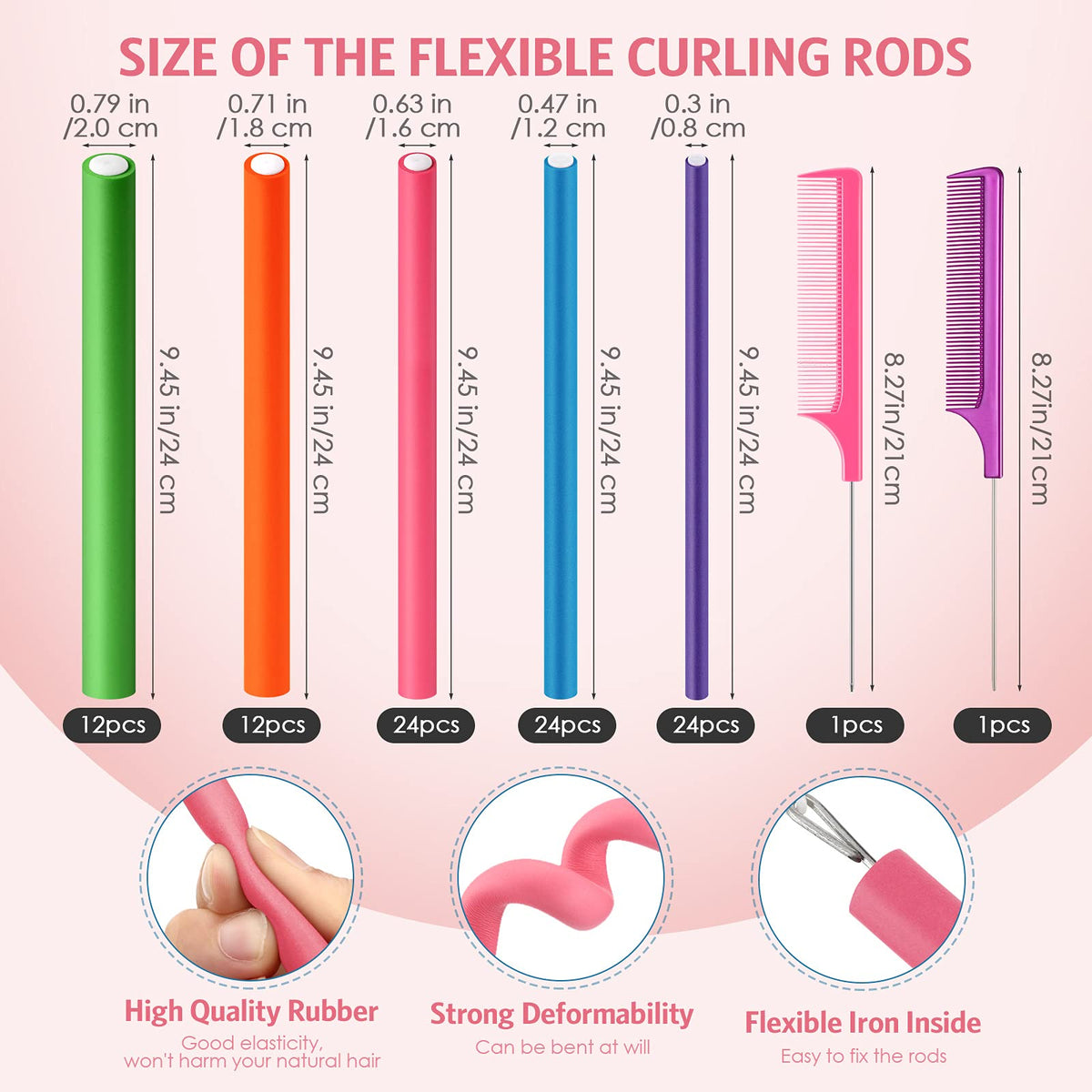 Tigeen no-heat hair rollers pack for easy daily styling.