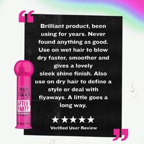 TIGI Bed Head After Party finished hair shine on glossy strands