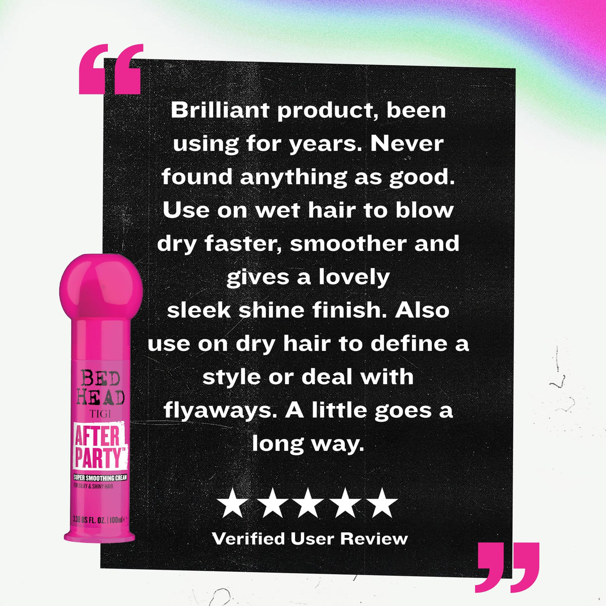 TIGI Bed Head After Party packaging box and product details.