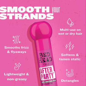 TIGI Bed Head After Party adds shine and gloss to styled hair.