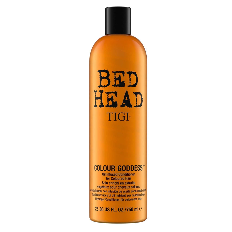 TIGI Bed Head Colour Goddess conditioner bottle showing color protection and hydration