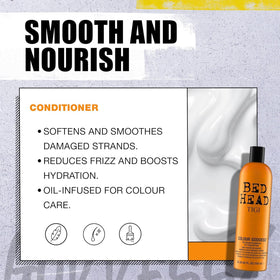 TIGI Colour Goddess conditioner being applied to hair for smooth color