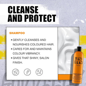 TIGI Colour Goddess packaging detail with luxurious bottle and label